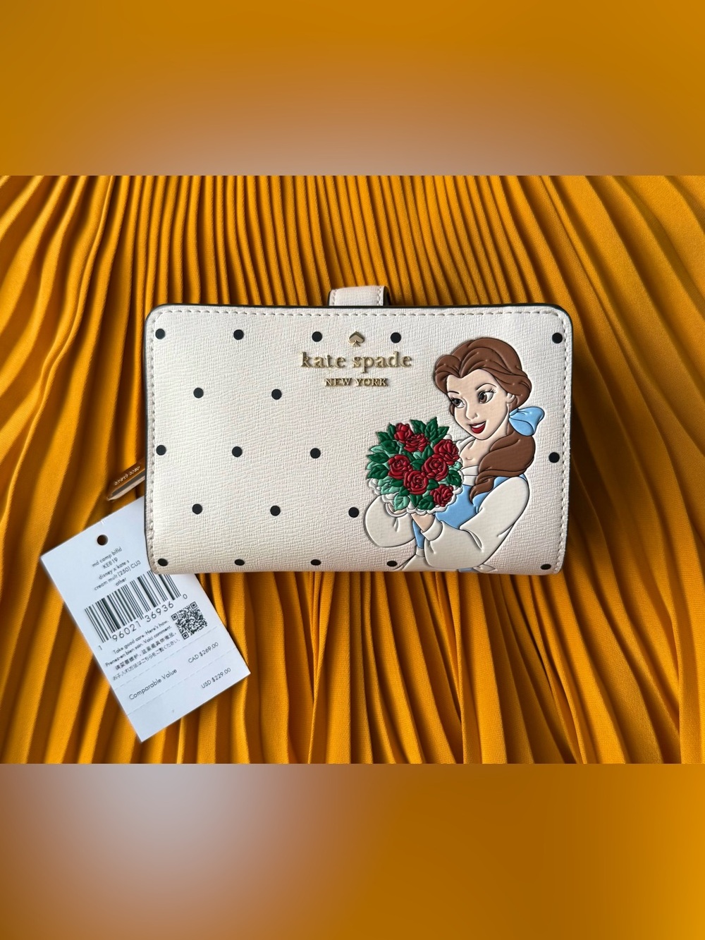 Kate Spade x Disney Beauty And The Beast Medium Compact Bifold Wallet